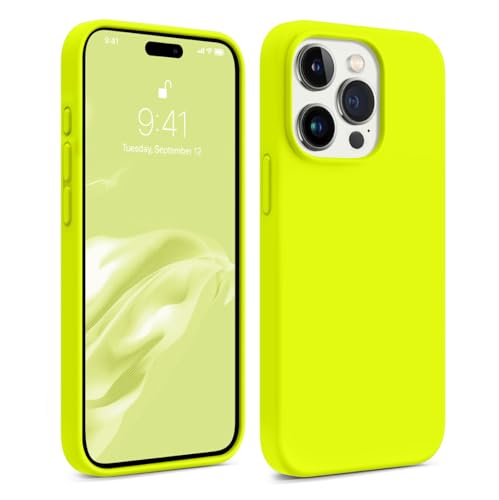 AOTESIER Stoßfeste Schutzhülle für iPhone 15 Pro, lebensmittelechtes Silikon, militärischer Fallschutz, mit weichem, kratzfestem Mikrofaserfutter, 15,5 cm (6,1 Zoll), Neonfarben von AOTESIER