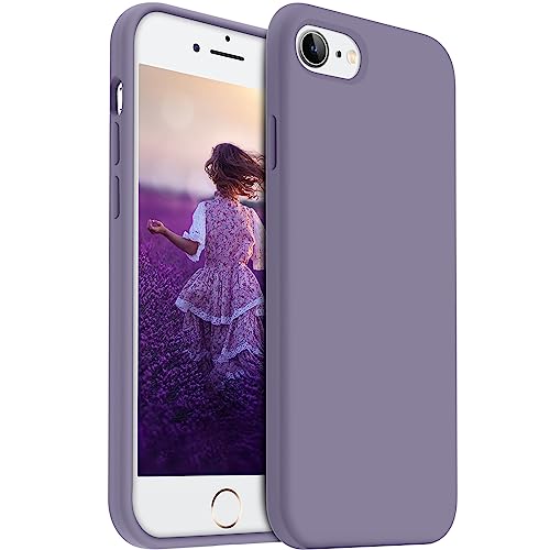 AOTESIER Kompatibel mit iPhone SE 2020/2022 und iPhone 7/8 Hülle 4,7 Zoll, Silky Touch Premium Soft Liquid Silikon Gummi Anti-Fingerabdruck Ganzkörper-Schutzhülle Flexible Bumper Case (Lavendel) von AOTESIER