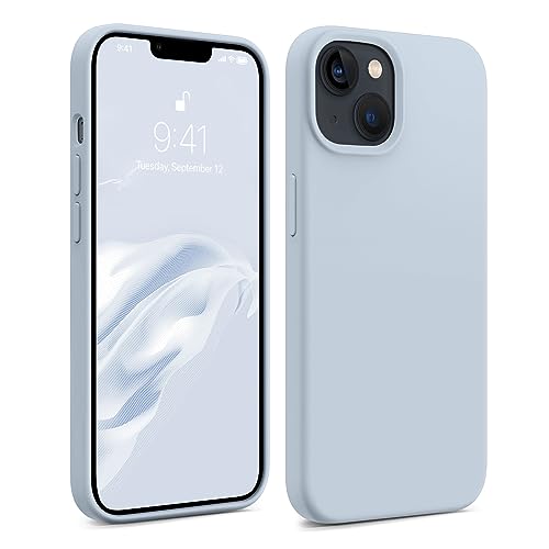 AOTESIER Schutzhülle für iPhone 14, 15,5 cm (6,1 Zoll), lebensmittelechtes Silikon, verschleißfest, Fallschutz mit weichem, kratzfestem Mikrofaserfutter, Babyblau von AOTESIER