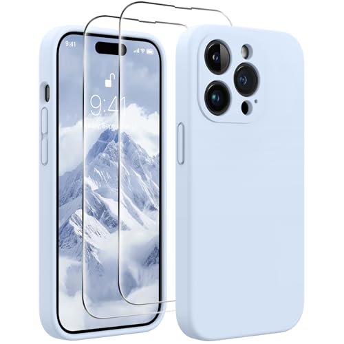 AOTESIER Stoßfeste Schutzhülle für iPhone 14 Pro Max, verbesserter Kameraschutz, lebensmittelechtes Silikon, mit [2 Displayschutzfolien], kratzfestes, weiches Mikrofaser-Futter innen, 6,7 Zoll von AOTESIER