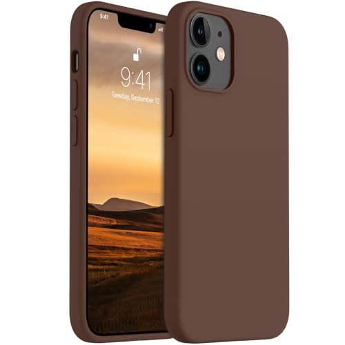 AOTESIER Stoßfeste Schutzhülle für iPhone 12 Mini, Flüssigsilikon-Schutzhülle in Lebensmittelqualität, mit weichem kratzfestem Mikrofaserfutter, Fallschutz, 13,7 cm (5,4 Zoll), schmale, dünne Hülle, von AOTESIER
