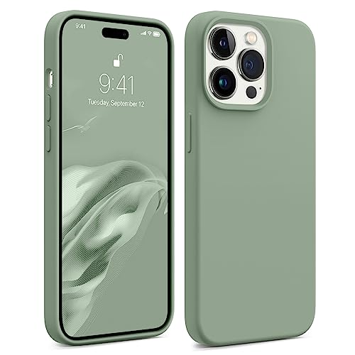 AOTESIER Stoßfeste Schutzhülle für iPhone 14 Pro Max, militärischer stoßfester Schutz, weiche und kratzfeste Mikrofaser-Futter, flüssiges Silikon, 17 cm (6,7 Zoll), ultradünn, Calkegrün von AOTESIER
