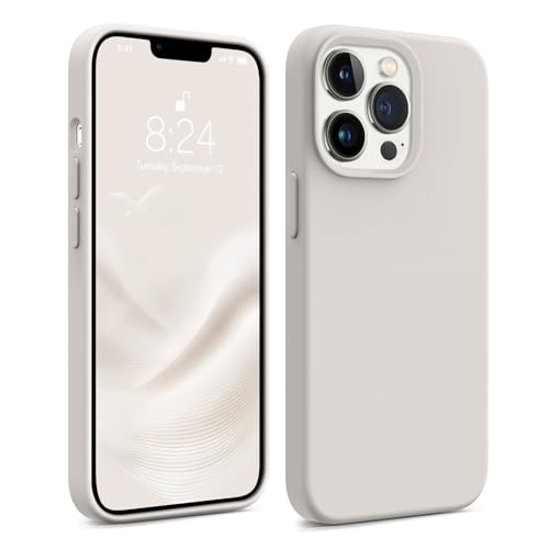 AOTESIER iPhone 13 Pro Hülle, [militärischer stoßfester Schutz] Flüssigsilikon-Handyhülle mit [weichem, kratzfestem Mikrofaserfutter] Kamera- und Bildschirmschutz, schmal, dünne Abdeckung (Stein) von AOTESIER