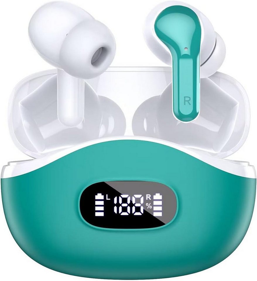 AOTONOK Kabellos Bluetooth 5.3 mit ENC Noise Cancelling Mikrofon, 2024 Neue In-Ear-Kopfhörer (Hochwertige Materialien garantieren eine robuste und zuverlässige Konstruktion., mit 40H Tiefer Bass, IP7 Wasserdicht Ohrhörer, LED-Anzeige) von AOTONOK