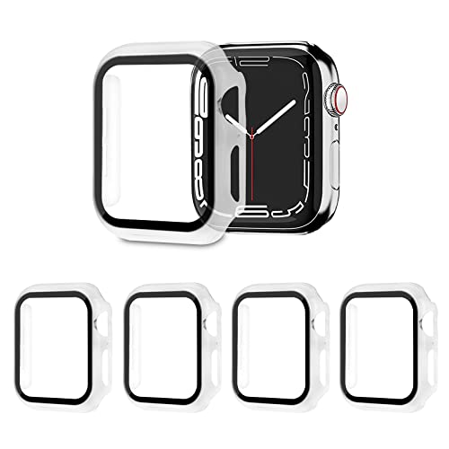 AOTUAO 4 Stück Hülle mit Displayschutz Für Apple Watch SE Series 6 5 4 40mm, PC Rundum Schutzhülle Kratzfest Schutzfolie Schutz Case für iWatch Series 6 5 4 40mm (4 Trasparente) von AOTUAO