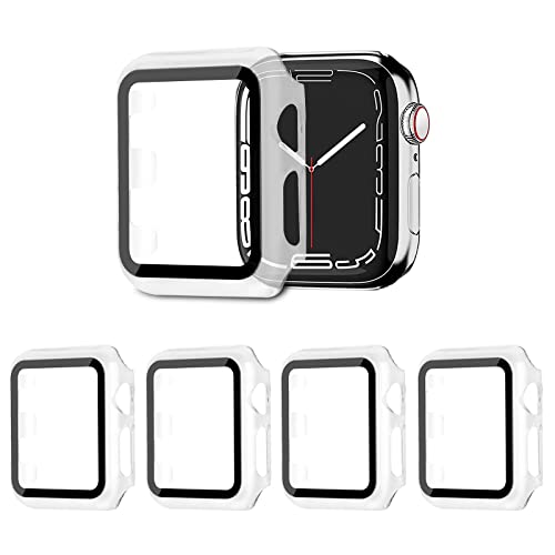 AOTUAO 4 Stück Hülle mit Displayschutz Für Apple Watch Series 1 2 3 38mm, PC Rundum Schutzhülle Kratzfest Schutzfolie Schutz Case für iWatch Series 1 2 3 38mm (4 Trasparente) von AOTUAO