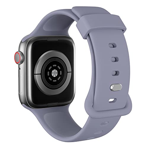 AOTUAO Sportarmband aus weichem Silikon kompatibel mit Apple Watch Armband 41mm 40mm 38mm für Damen oder Herren, Ersatzarmbänder für iWatch Series 9 8 7 6 5 4 3 2 1 SE, Blue Gray von AOTUAO