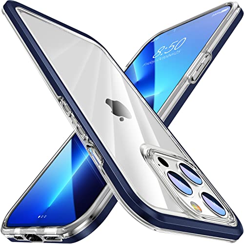 AOUIA Crystal Clear Hülle für iPhone 13 Pro, [Vergilbungsschutz] [Kratzfest] [Stoßfeste dünne Handyhülle] [Transparentes Hülle], Kompatibel mit iPhone 13 Pro Hülle 6.1'' (Blau) von AOUIA