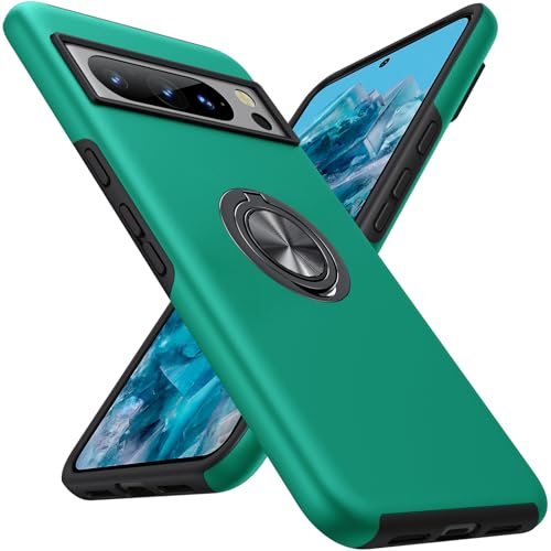 AOUIA für Google Pixel 8 Pro Hülle, Kratzfest und Fallfestigkeit Stoßfest mit Pixel 8 Pro Hülle, mit Unsichtbarem Ringhalter Ständer Handyhülle für Google Pixel 8 Pro, Grün von AOUIA