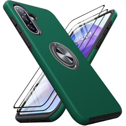 AOUIA für Samsung Galaxy A36 5G Hülle mit 2 Stück Schutzglas, 3-in-1 Set Schutzhülle, 360°Drehbarer Ring Kickstand, Anti-Fingerabdruck Militärstandard Stoßfest Handyhülle für Samsung A36, Tiefgrün AOUIA für Samsung Galaxy A36 5G Hülle mit 2 Stück Schutzglas, 3-in-1 Set Schutzhülle, 360°Drehbarer Ring Kickstand, Anti-Fingerabdruck Militärstandard Stoßfest Handyhülle für Samsung A36, Tiefgrün von AOUIA