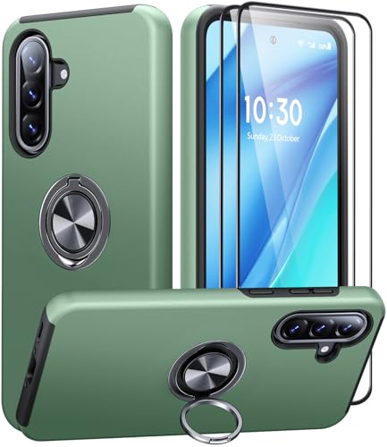 AOUIA für Samsung Galaxy A56 5G Hülle mit 2 Stück Panzerglas, Militärischer Stoßschutz Samsung A56 5G Hülle mit 360° Drehbarer Ring Kickstand Handyhülle für Samsung A56 5G, Grün AOUIA für Samsung Galaxy A56 5G Hülle mit 2 Stück Panzerglas, Militärischer Stoßschutz Samsung A56 5G Hülle mit 360° Drehbarer Ring Kickstand Handyhülle für Samsung A56 5G, Grün von AOUIA