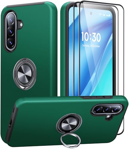 AOUIA für Samsung Galaxy A56 5G Hülle mit 2 Stück Panzerglas, Militärischer Stoßschutz Samsung A56 5G Hülle mit 360° Drehbarer Ring Kickstand Handyhülle für Samsung A56 5G, Tiefgrün AOUIA für Samsung Galaxy A56 5G Hülle mit 2 Stück Panzerglas, Militärischer Stoßschutz Samsung A56 5G Hülle mit 360° Drehbarer Ring Kickstand Handyhülle für Samsung A56 5G, Tiefgrün von AOUIA