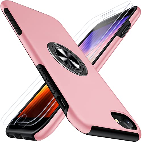 AOUIA für iPhone SE 2020 Hülle iPhone SE 2022 Hülle iPhone SE/7/8/ Hülle, Mit 2 Schutzglas, Upgrade 2.0 unsichtbaren Ständer [Befreien Sie Ihre Hände] [Unzerstörbar Stoßfestigkeit] （Rosa） von AOUIA