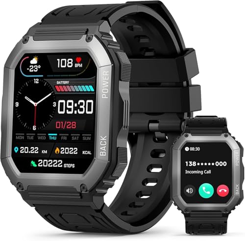 AOUQEE Smartwatch Herren, 1,8 Zoll Touchscreen Smart Watch mit Telefonfunktion,100+Sportmodi IP68 Wasserdicht Sportuhr, Fitnessuhr mit Puls-Schlaf-Monitor Schrittzähler, Uhr für Android iOS AOUQEE Smartwatch Herren, 1,8 Zoll Touchscreen Smart Watch mit Telefonfunktion,100+Sportmodi IP68 Wasserdicht Sportuhr, Fitnessuhr mit Puls-Schlaf-Monitor Schrittzähler, Uhr für Android iOS von AOUQEE
