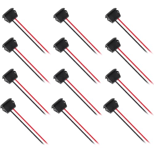 12Pcs USB C Buchse Einbau USB C Einbaubuchse 3A Schnelllade-Typ-C-Buchse 2 Draht USB-C Buchse mit Schnappnut Schnalle Geeignet für Auto-Recorder-Haushaltsgeräte von AOUZOVLI