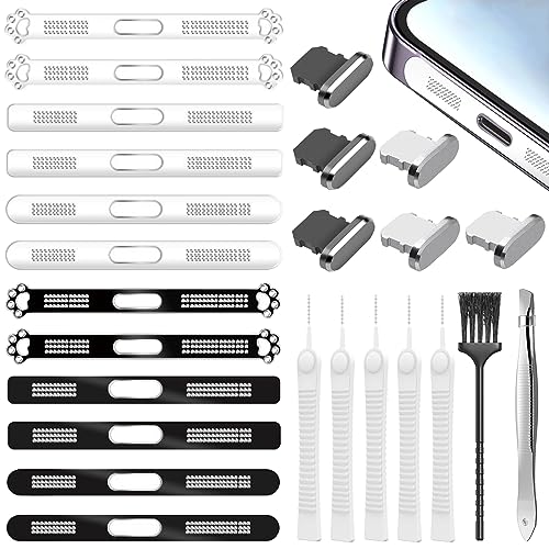 25 Pcs Handy Staubschutz Kit Lautsprecher Staubschutz 2 In 1 Wasserdicht Kompatibel Mit Iphone Staubdichte Netzaufkleber Für Mobiltelefone Telefon-Staub-Kit Staubdichter Netz-Aufkleber Mit Pinzette von AOUZOVLI