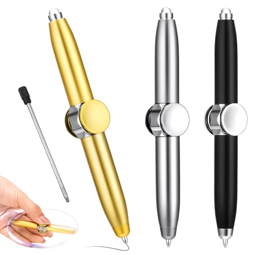 AOUZOVLI Fidget Pen 3 Stück Adhs Stift Spinning Pen Fidget Spinner Stift LED-Licht Finger Stress Releasing Kugelschreiber Fidget Stifte für Erwachsene Kinder（Eine Ersatzmine） von AOUZOVLI