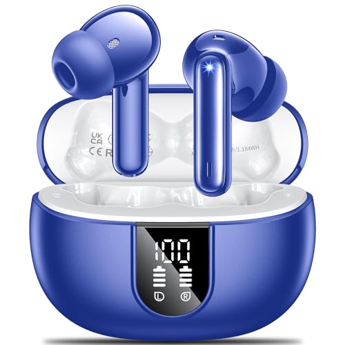 AOVOCE Bluetooth Kopfhörer,In Ear Kopfhörer Kabellose Bluetooth 5.3 mit 42H Tiefer Bass,Sportkopfhörer mit 4 Mikrofonen,Wasserdicht Kopfhörer mit ENC Lärmreduzierung,LED Anzeige,USB-C,Blau AOVOCE Bluetooth Kopfhörer,In Ear Kopfhörer Kabellose Bluetooth 5.3 mit 42H Tiefer Bass,Sportkopfhörer mit 4 Mikrofonen,Wasserdicht Kopfhörer mit ENC Lärmreduzierung,LED Anzeige,USB-C,Blau von AOVOCE