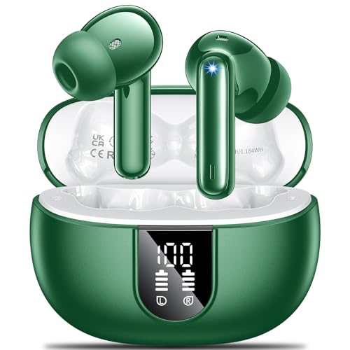 AOVOCE Bluetooth Kopfhörer,Kopfhörer Kabellos Bluetooth 5.3 Sport In-Ear Kopfhörer mit 4X ENC Mikrofonen bass-Stereo & 42h Spielzeit IPX7 wasserdicht kopfhörer LED-Akku-Anzeige,Grün AOVOCE Bluetooth Kopfhörer,Kopfhörer Kabellos Bluetooth 5.3 Sport In-Ear Kopfhörer mit 4X ENC Mikrofonen bass-Stereo & 42h Spielzeit IPX7 wasserdicht kopfhörer LED-Akku-Anzeige,Grün von AOVOCE
