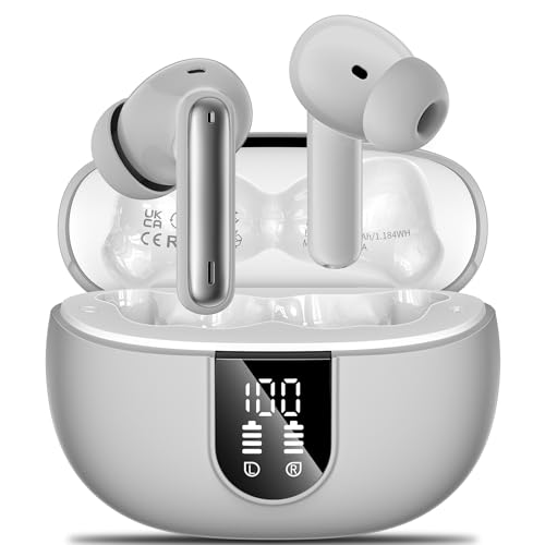AOVOCE Bluetooth Kopfhörer,Kabellose Kopfhörer Bluetooth 5.3 In Ear Kopfhörer,Sportkopfhörer mit 4 Mikrofonen,HiFi Stereo Kopfhörer mit ENC Geräuschunterdrückung LED Anzeige,42 Stunden Spielzeit von AOVOCE