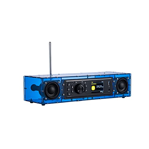 AOVOTO ALK103-TFT FM/DAB Radio Do It Yourself (DIY) Kits mit Acrylgehäuse, DIY DAB+/FM Sets mit Weckmodus & TFT-Display & Stereo-Soundbox (Blau) von AOVOTO