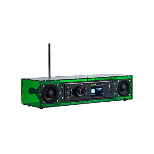 AOVOTO ALK103-TFT FM/DAB Radio Do It Yourself (DIY) Kits mit Acrylgehäuse, DIY DAB+/FM Sets mit Weckmodus & TFT-Display & Stereo-Soundbox (grün) von AOVOTO