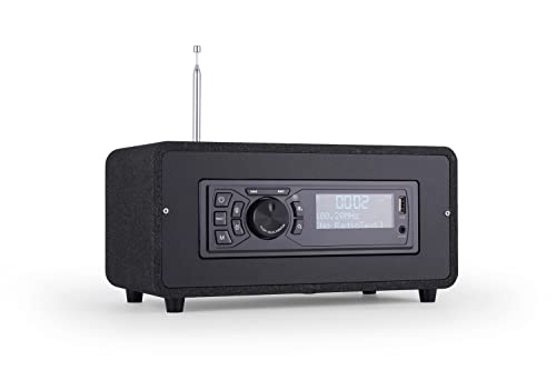AOVOTO BEA103-028 LCD-Bildschirm FM/DAB+ Radio/Bluetooth/USB/AUX IN Hellschwarzes Radio mit Fernbedienung und Dual-Alarm-Modus von AOVOTO