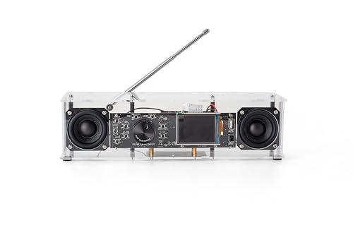 AOVOTO BEA103-109 FM/DAB Radio Do It Yourself (DIY) Kits mit Acrylgehäuse, DIY DAB+/FM Sets mit Weckmodus & LCD-Display & Stereo-Soundbox (Tansparent) von AOVOTO