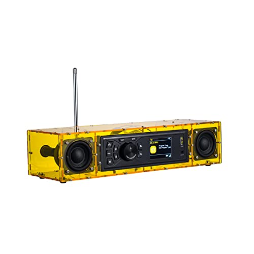 AOVOTO Gelb ALK103 UKW/DAB-Radio DIY (DIY) Acryl-Kits DAB+/FM Sets mit Alarmmodus & LCD Display & Stereo-Sound von AOVOTO