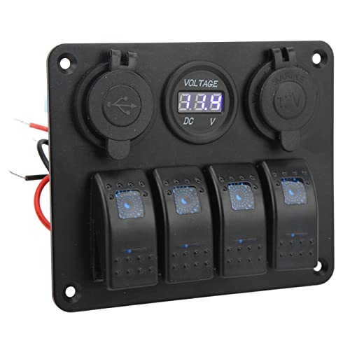 4 Gang Rocker Switch Panel Marine USB -Zigarette Leichter auf Off -Kombination für RV -Boot Yacht von AOWINHIT