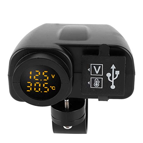 Motorrad Dual -USB -Voltmeter -Ladegerät Effiziente Ladekonstruktionstemperaturmesser mit Abdeckung von AOWINHIT