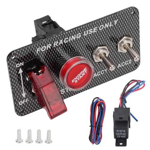 Zünd Schalt Platte Universal-Rennwagen-Motors Tart 12V 40A Kohlefaser-Stil Zünd Schalt Platte Universal-Rennwagen-Motors Tart 12V 40A Kohlefaser-Stil von AOWINHIT