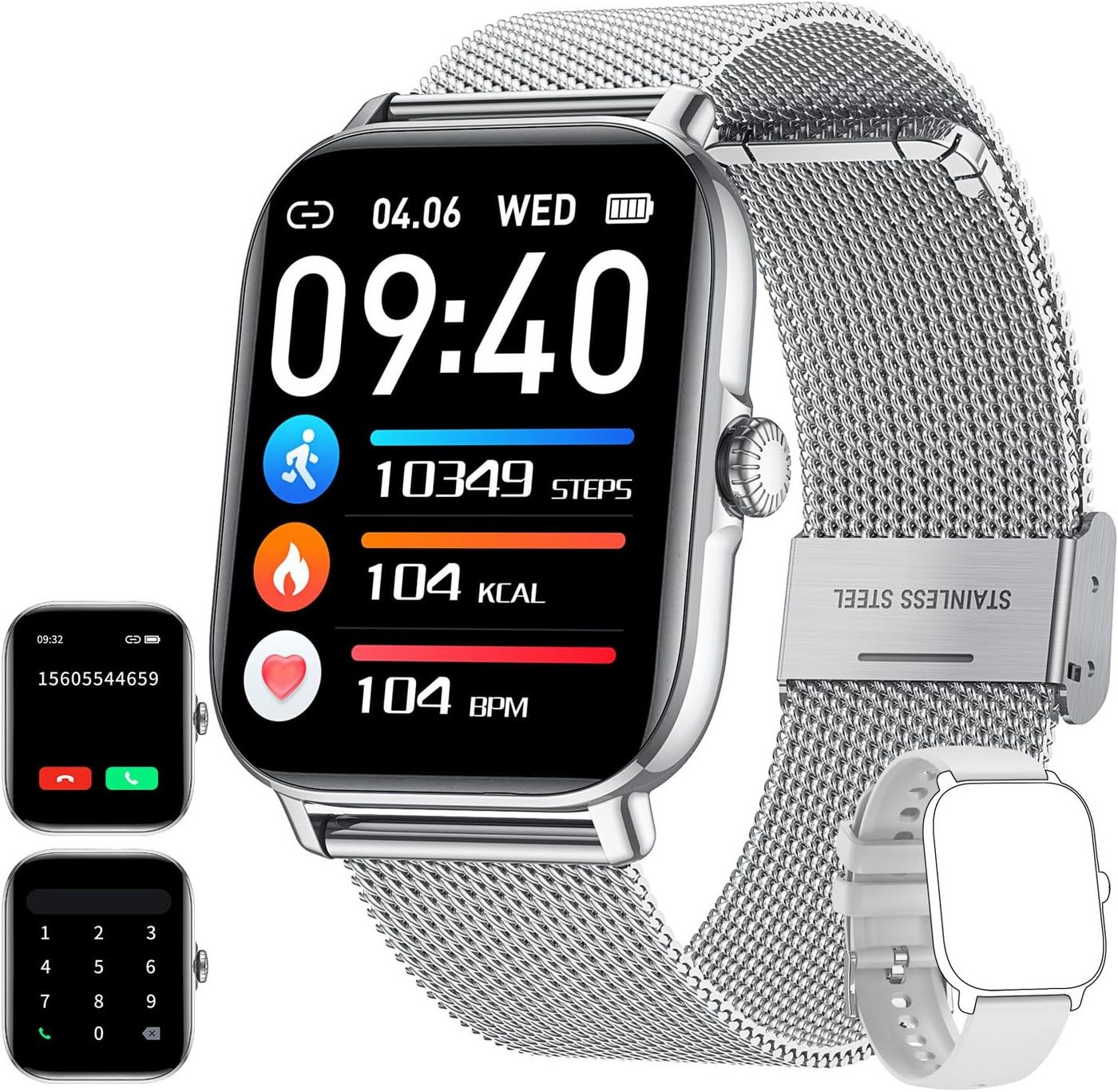 AOYATE Smartwatch, Damen Herren Smartwatch, Fitness Tracker Uhr Smartwatch (Smartwatch Fitness Tracker Uhr, IP68 Wasserdicht, Uhren Watch für Android IOS, Fitnessuhr Tracker mit Pulsmesser Schrittzähler Schlafmonitor Aktivitätstracker cm/1,83 HD Voll Touchscreen Zoll)" von AOYATE