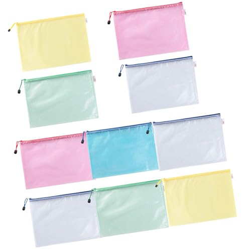 10 x Dokumententaschen mit Reißverschluss in Briefgröße, Wasser-PVC, Dokumenten-Organizer, Bürobedarf 10 x Dokumententaschen mit Reißverschluss in Briefgröße, Wasser-PVC, Dokumenten-Organizer, Bürobedarf von AOYUDJ