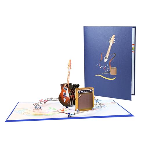 Aufwendige 3D-Gitarren-Popup-Karte, anpassbare Nachrichten, Party-Zubehör für Musikbegeisterte, tragbar für jede Veranstaltung Aufwendige 3D-Gitarren-Popup-Karte, anpassbare Nachrichten, Party-Zubehör für Musikbegeisterte, tragbar für jede Veranstaltung von AOYUDJ
