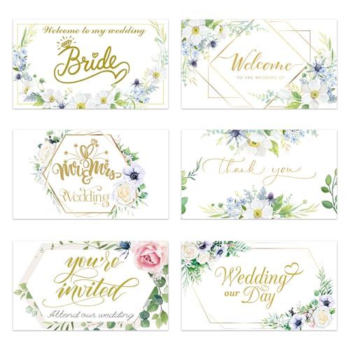 Dekoratives Blumen-Etikett für Wasserflaschen, 8,9 x 5,1 cm, Hochzeits-Thema, Verpackungsetiketten für Verlobung, Hochzeit, Feier, 6 Stück Dekoratives Blumen-Etikett für Wasserflaschen, 8,9 x 5,1 cm, Hochzeits-Thema, Verpackungsetiketten für Verlobung, Hochzeit, Feier, 6 Stück von AOYUDJ