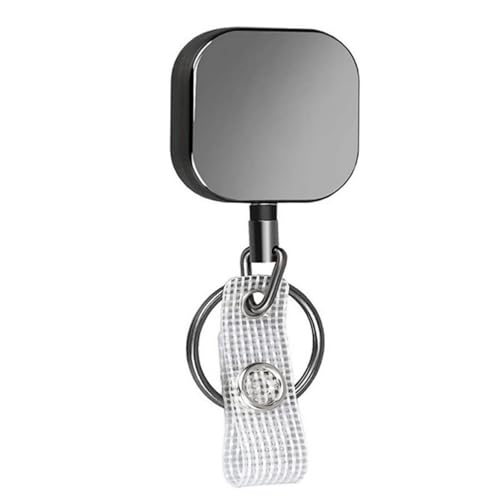 Stilvoller, hochfester Karabiner-Schlüsselanhänger, strapazierfähig, einziehbar, Ausweishalter mit Stahlkabel, geeignet für den Außenbereich von AOYUDJ