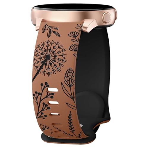 Stylisches 20 mm Silikon-Uhrenarmband für Smartwatch, Pusteblumen-Gravur, Sportuhr-Gürtel Stylisches 20 mm Silikon-Uhrenarmband für Smartwatch, Pusteblumen-Gravur, Sportuhr-Gürtel von AOYUDJ