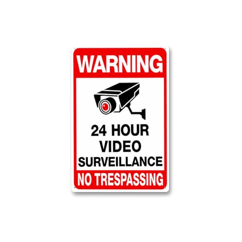 Warnschild für Überwachungskamera, reflektierendes Weißblech, einfache Installation, lange Nutzungsdauer Warnschild für Überwachungskamera, reflektierendes Weißblech, einfache Installation, lange Nutzungsdauer von AOYUDJ
