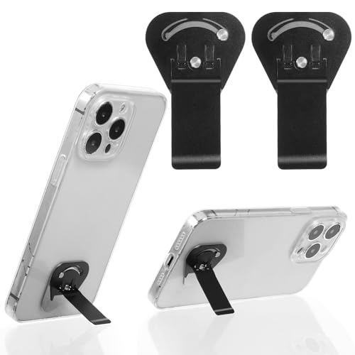 AOZUO 2 Stück Ultradünner Handyhalterung, Selbstklebender Handyhalter Handy Halterung Handy Ständer Handyständer Telefonständer Verstellbarer Vertikal Horizontal Drehbarer Telefonhalter(Schwarz) von AOZUO