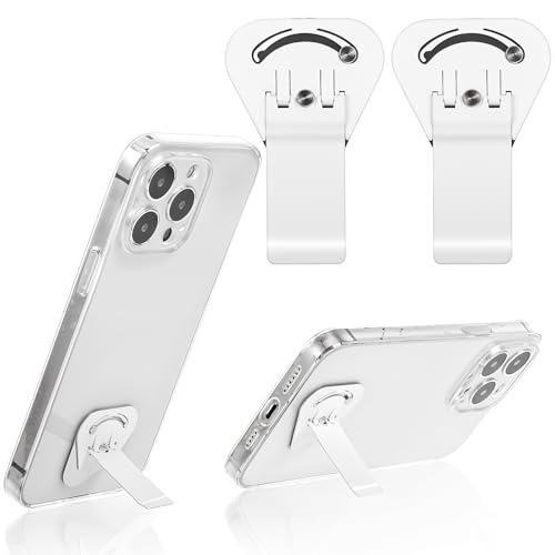 AOZUO 2 Stück Ultradünner Handyhalterung, Selbstklebender Handyhalter Handy Halterung Handy Ständer Handyständer Telefonständer Verstellbarer Vertikal Horizontal Drehbarer Telefonhalter(Weiß) von AOZUO