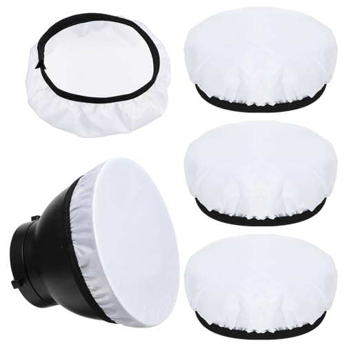 AOZUO 5-teiliges Fotografie Licht Weichen weißen Diffusor Tuch, Weicher Weißer Diffusor-Sockel für Standardreflektor mit 14 bis 18 cm Durchmesser, Reflektor Lampensockel für Stroboskop Blitzlicht AOZUO 5-teiliges Fotografie Licht Weichen weißen Diffusor Tuch, Weicher Weißer Diffusor-Sockel für Standardreflektor mit 14 bis 18 cm Durchmesser, Reflektor Lampensockel für Stroboskop Blitzlicht von AOZUO