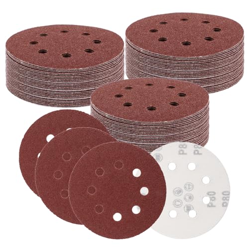APACALI 100 Stück Schleifpapier 125mm Klett Schleifscheiben 80 Körnung 8 Loch, Exzenterschleifer Schleifpapier, 125mm Rund klett für Exzenterschleifer Schleifmaschine Poliermaschine APACALI 100 Stück Schleifpapier 125mm Klett Schleifscheiben 80 Körnung 8 Loch, Exzenterschleifer Schleifpapier, 125mm Rund klett für Exzenterschleifer Schleifmaschine Poliermaschine von APACALI