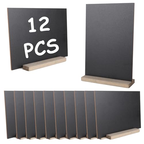 APACALI 12 Stück Kreidetafel Aufsteller, 22.5x15.3CM Schiefertafel zum Beschriften, Mini Tafel Zum Beschriften, Klein Kreidetafeln Doppelseitige für Geburtstag Hochzeit Bar Café APACALI 12 Stück Kreidetafel Aufsteller, 22.5x15.3CM Schiefertafel zum Beschriften, Mini Tafel Zum Beschriften, Klein Kreidetafeln Doppelseitige für Geburtstag Hochzeit Bar Café von APACALI