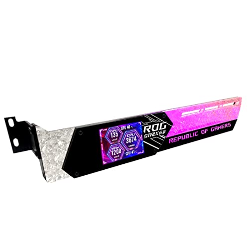 APAP GPU-Halterung RGB Grafikkartenhalter, 5V 3-Pin GPU-Halterung/Monitor RGB-Halterung mit 2,2-Zoll-Display für Grafikkarten Der Serie 30/40 (ROG-Version) von APAP