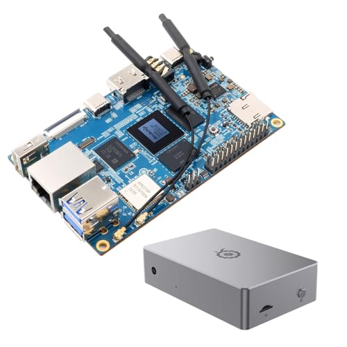 APBVIHL Orange Pi 5B 16GB Ram 128GB eMMC RK3588S 8-Core 64 Bit Open Source Prozessor, unterstützt Orange Pi OS, Android, Debian mit Mental Case von APBVIHL