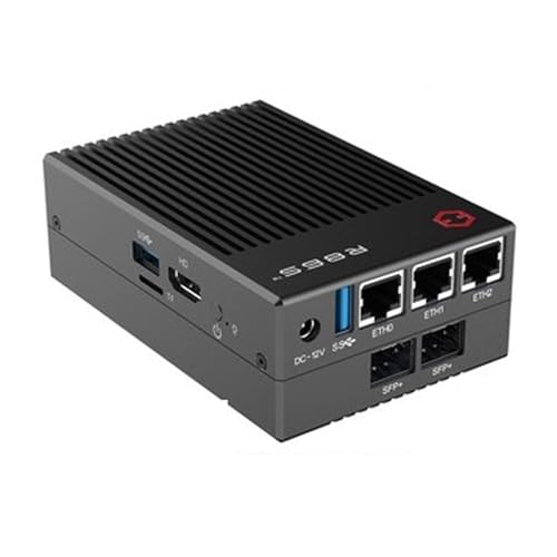 New R86S Soft Routing Multi-net Port, Mini Host N5105 N6005 8GB/16GB/32GB 10 Gigabit Fiber Port 2.5G Router (U4-Black) von APBVIHL