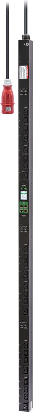 APC EasyPDU EPDU2232MBO - Stromverteilungseinheit (Rack - einbaufähig) - an Anschluss gemessen - Wechselstrom 400 V - 22 kW - 22000 VA - 3 Phasen - Ethernet 10/100, serial, USB - Eingabe, Eingang IEC 60309 3P+N+PE - Ausgangsanschlüsse: 24 (18 x IEC 60320 C13, 6 x IEC 60320 C19) - 0U - 3,0m Schnur - Schwarz (EPDU2232MBO) von APC