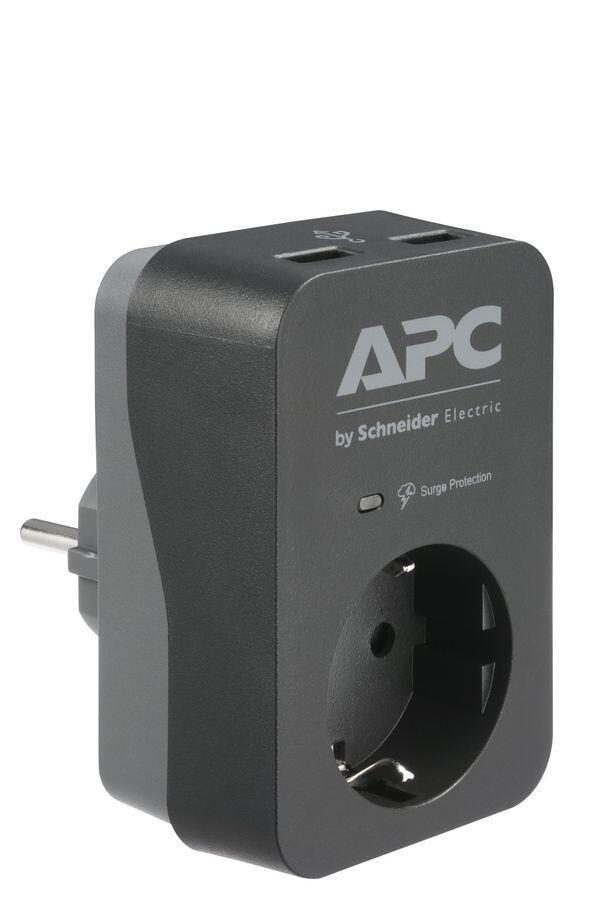 APC PME1WU2B-GR Essential SurgeArrest Black 1 Ausgang, 230V, 2 USB-Ports von APC