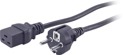 APC Strom Anschlusskabel [1x Kaltgeräte-Buchse C19 - 1x Schutzkontakt-Stecker] 2.50m Schwarz von APC